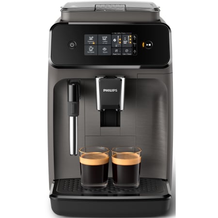 Espressoare - Espressor automat Philips EP1224/00, 1500W, 2 bauturi, sistem clasic de spumare a laptelui, afisaj tactil, rasnita ceramica, compatibil cu filtrul Aqua Clean, gri casmir