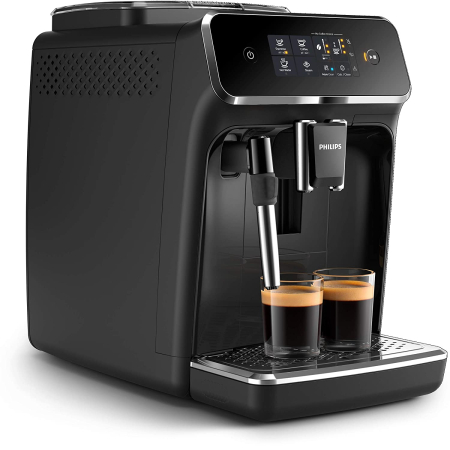 Espressor automat Philips EP2224/10, 2 Bauturi , Rasnita Ceramica, Sistem de Spumare a Laptelui, Ecran Tactil, Negru [1]