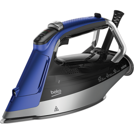 ELECTROCASNICE - Fier de calcat BEKO Future Iron SPA9130B, 3000W, 280g/min, 350ml, talpa SoftGlide, albastru-negru