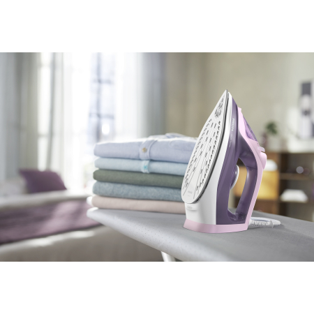 Fier de calcat Philips DST3020/30, 2200 W, capacitate rezervor 300 ml, debit abur 35 g/min, jet de abur 160 g, talpa ceramica, glisor anticalcar,Alb-Mov [5]