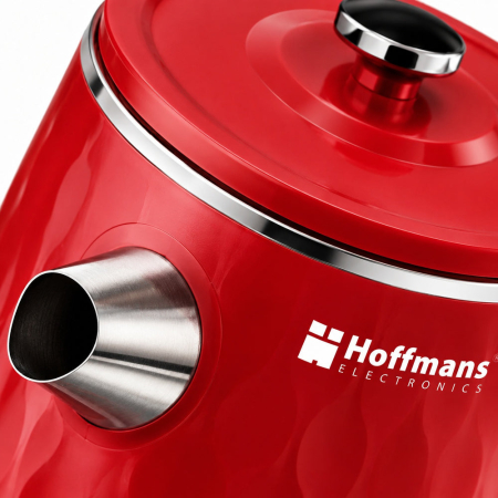 Fierbator Electric Hoffmans HM-2566, 2000W, Capacitate 2L, Inox 304, Baza Rotativa 360°, Indicator LED, Oprire Automata, Protecție la Supraincalzire, Rosu [1]