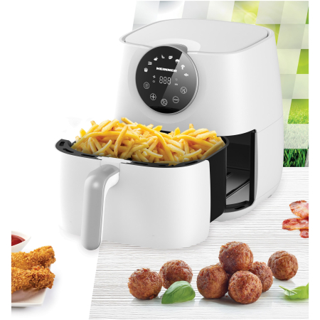 Friteuza cu aer cald Heinner Airfryer Smartfry HAF-B6WH1700, 1700w, capacitate: 5.7l, display digital cu control touch, timer 60 min, temperatura 80-200 grade, 8 programe presetate, suport teflonat de [3]