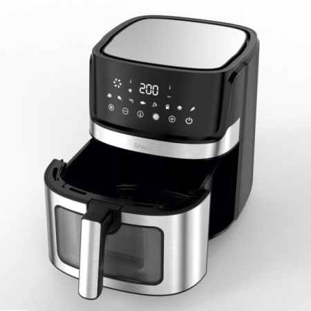 Friteuza cu aer cald Samus AF6.5B-S1700DW, capacitate 6.5L, putere 1700W, afisaj electronic, Timer, cu fereastra [6]