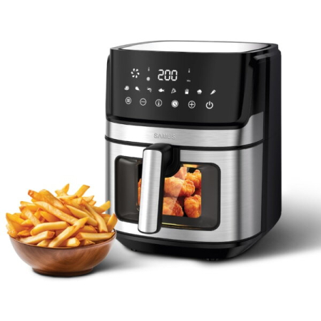 Friteuza cu aer cald Samus AF6.5B-S1700DW, capacitate 6.5L, putere 1700W, afisaj electronic, Timer, cu fereastra [7]