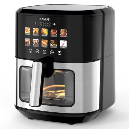 Friteuza cu aer cald Samus AF6.5H-S1701DW, 6.5 l, 1700 W, Afisaj electronic color, Control digital tactil, Timer 0-60 min, 10 programe, Tehnologia Fry-Force 360° [2]