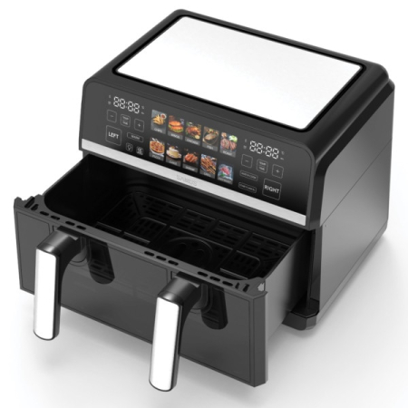 Friteuza cu aer cald Samus AF9BIG-S2500DW, 2500 W, 9 litri, Separator compartiment detasabil, Afisaj electronic color, Touch Control, Timer, 10 programe, Tehnologia Fry-Force 360° [3]