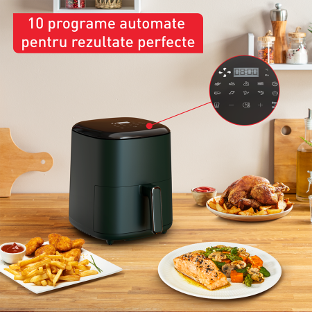 Friteuza cu aer cald Tefal Easy Fry Max air fryer EY245310, 1500 W, capacitate 5L, 10 programe automate, ecran tactil, vas detasabil antiaderent, oprire automata, temperatura ajusatbila, carte de rete [7]