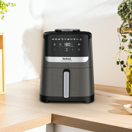 Friteuza cu aer cald Tefal Easy Fry Silence EY551HE0, 1670 W, 5l, 10 programe presetate, Ecran LCD, Termostat reglabil, Gri [12]
