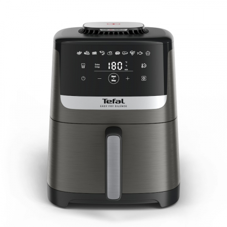 Friteuza cu aer cald Tefal Easy Fry Silence EY551HE0, 1670 W, 5l, 10 programe presetate, Ecran LCD, Termostat reglabil, Gri [2]