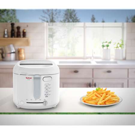 Friteuza Tefal Uno FF203130, 1350W, 1.8L, termostat reglabil 150-190°C, capacitate 1kg, fereastra monitorizare, maner pliabil, alb [4]