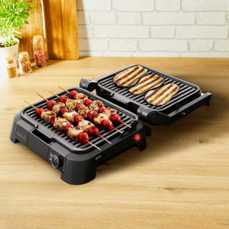 Gratar electric multifunctional Tefal SuperGrill 3 in 1 GC5108E0, 2000 W, Functie Barbeque si Cuptor, Termostat reglabil, Buton pornire/oprire, Negru [7]