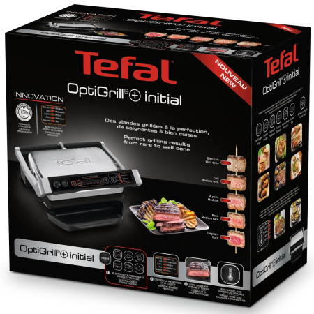 Gratar electric Tefal OptiGrill+ GC706D34, 2000W, 6 programe automate, 4 niveluri temperatura, functie dezghetare, placi detasabile antiaderente, tava colectoare grasime, indicator luminos nivel gatir [5]