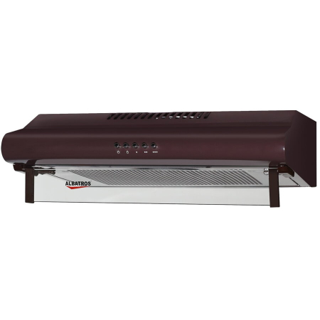 Hote - Hota clasica Albatros H15AM Eco+, 198.1 mc/h, 1 motor, 49 W, latime 50 cm, tehnologie Eco+, filtru acrilic, geam rabatabil, butoane frontale, maro