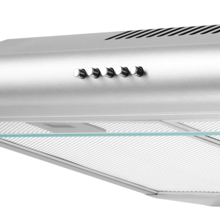 Hota clasica Albatros H20AS Eco+, 263 mc/h, 2 motoare, 196 W, latime 60 cm, 3 trepte de putere, tehnologie Eco+, filtru metalic dublu caseta, geam rabatabil, argintiu [1]