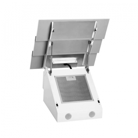 Hota Decorativa Tornado Megas 1200 (60) LED, clasa A, 1 motor Turbo, latime 60 cm, 4 viteze, absorbtie 1200 m3/ora, filtru anti-grasimi aluminiu 5 straturi, Alb [8]