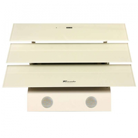 Hota Decorativa Tornado Megas 1200 (60) LED, clasa A, 1 motor Turbo, latime 60 cm, 4 viteze, absorbtie 1200 m3/ora, filtru anti-grasimi aluminiu 5 straturi, Bej [10]