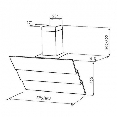 Hota Decorativa Tornado Megas 1200 (60) LED, clasa A, 1 motor Turbo, latime 60 cm, 4 viteze, absorbtie 1200 m3/ora, filtru anti-grasimi aluminiu 5 straturi, Alb [12]