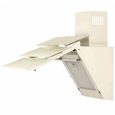 Hota Decorativa Tornado Megas 1200 (60) LED, clasa A, 1 motor Turbo, latime 60 cm, 4 viteze, absorbtie 1200 m3/ora, filtru anti-grasimi aluminiu 5 straturi, Bej [8]