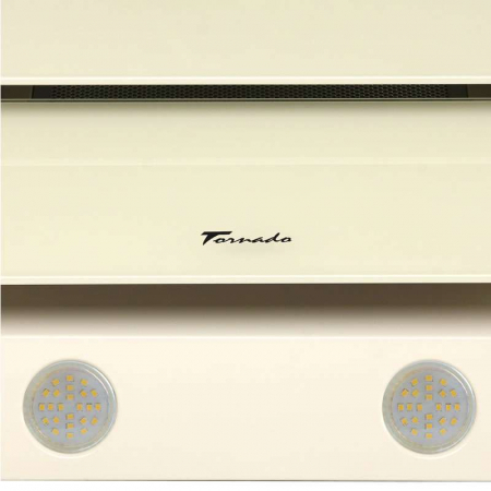 Hota Decorativa Tornado Megas 1200 (60) LED, clasa A, 1 motor Turbo, latime 60 cm, 4 viteze, absorbtie 1200 m3/ora, filtru anti-grasimi aluminiu 5 straturi, Bej [7]