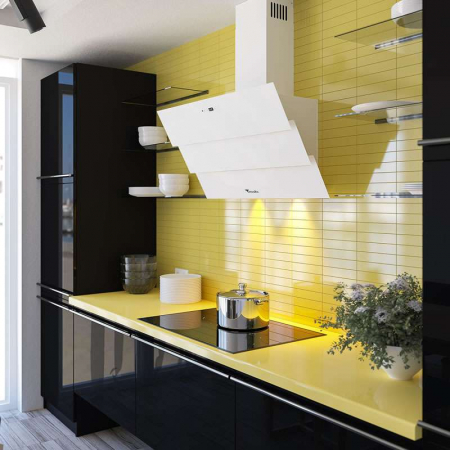 Hota Decorativa Tornado Megas 1200 (90) LED, clasa A, 1 motor Turbo, latime 90 cm, 4 viteze, absorbtie 1200 m3/ora, filtru anti-grasimi aluminiu 5 straturi, Alb [2]