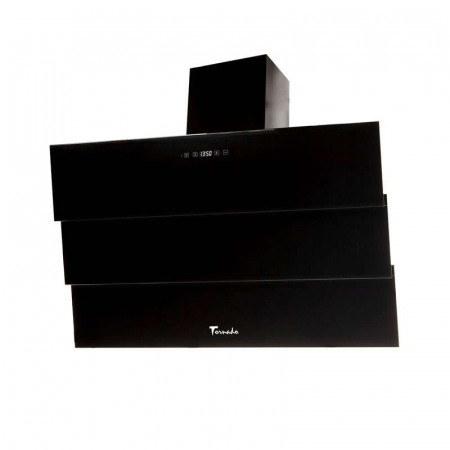 Hota Decorativa Tornado Megas 1200 (90) LED, clasa A, 1 motor Turbo, latime 90 cm, 4 viteze, absorbtie 1200 m3/ora, filtru anti-grasimi aluminiu 5 straturi, Negru [1]