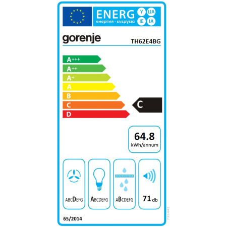 Hota Telescopica Gorenje TH62E4BG, 130 W, 450 m³/h, 60 cm, Negru [6]