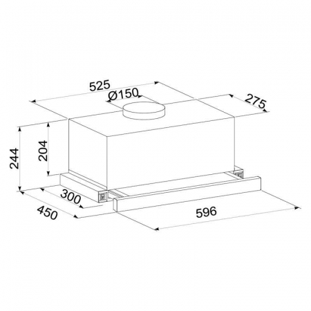 Hota Telescopica Incorporabila Tornado Storm 1200 (60), 1 motor, latime 60 cm, 3 viteze, absorbtie 1200 m3/ora, Negru [6]