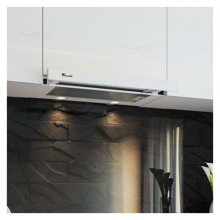 Hota Telescopica Incorporabila Tornado Storm 700 (60), 1 motor, latime 60 cm, 3 viteze, absorbtie 700 m3/ora, Alb [3]