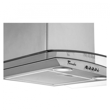 Hota tip Cupola Tornado Eva 1200 (90) LED, 1 motor Turbo, latime 90 cm, 3 viteze, absorbtie 1200 m3/ora, filtru anti-grasimi aluminiu 5 straturi, Inox [2]