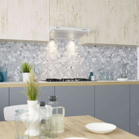 Hota traditionala Tornado Bona 20 (50) LED, 2 motoare, latime 50 cm, absorbtie 560 m3/ora, filtru anti-grasimi aluminiu 5 straturi, Alb [2]