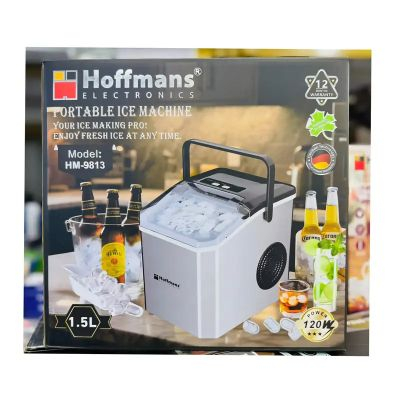 Masina de gheata HOFFMANS HM-9813, 120 W, Rezervor de apa 1.3 l, 12kg/24h,  Creaaza cuburi intre 6 - 12 minute, Marimi variabile ale cuburilor de gheata, Auto-curatare, Argintiu [8]