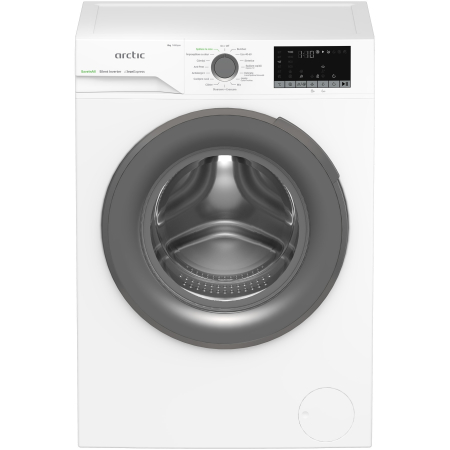 ELECTROCASNICE - Masina de spalat rufe Arctic APLM2WFSU28411W, 8 Kg, 1400 RPM, Motor Silent Inverter, Drum Clean+Steam, Child Lock, Anticrease, Digital Display, Add-In, Clasa A, Alb
