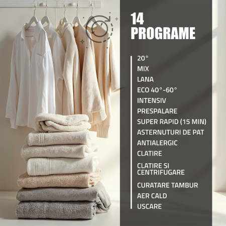 Masina de spalat rufe cu uscator Samus WSDD10612IDM, spalare 10 kg, uscare 6 kg, 1200 rpm, clasa A, 62.8 cm, motor inverter, reglare nivel uscare, incarcare cu rufe in timpul spalarii, Alb [7]