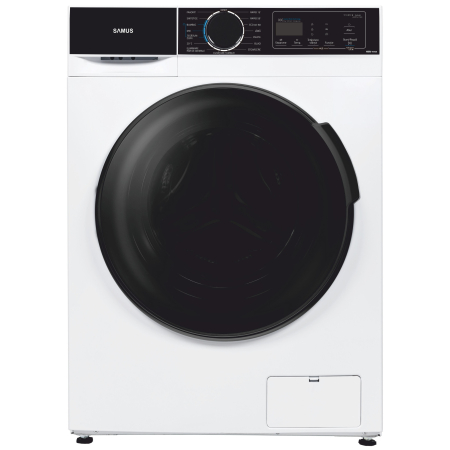 Masina de spalat rufe frontala Samus WSADI-10143, 10 kg, 1400 rpm, clasa A, adancime 53.5 cm, motor inverter, functie Abur, program Eliminare par de animale, pornire intarziata, Alb-Negru [2]