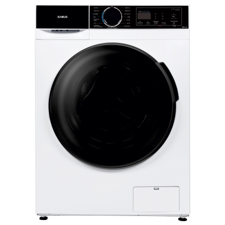 ELECTROCASNICE - Masina de spalat rufe frontala Samus WSADI-10143, 10 kg, 1400 rpm, clasa A, adancime 53.5 cm, motor inverter, functie Abur, program Eliminare par de animale, pornire intarziata, Alb-Negru