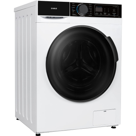 Masini de spalat rufe - Masina de spalat rufe frontala Samus WSADI-8143, 8 kg, 1400 rpm, clasa A, adancime 48 cm, motor inverter, functie Abur, program Eliminare par de animale, pornire intarziata, blocare acces copii, alb
