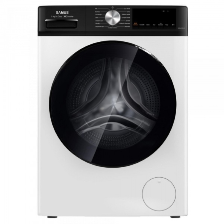 ELECTROCASNICE - Masina de spalat rufe frontala Samus WSDMI-80142, 8 kg, 1400 rpm, clasa A, adancime 52 cm, motor inverter, program M-Smart, sterilizare cu abur, incarcare cu rufe in timpul spalarii, Alb