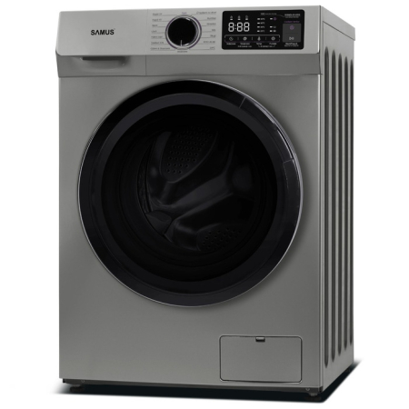 Masina de spalat rufe frontala, Samus WSNDI-9142DS, 9 kg, 1400 rpm, clasa A, adancime 49.5 cm, motor inverter, auto-echilibrare tambur, spalare cu aburi, tesaturi XXL, curatare tambur, Gri [1]