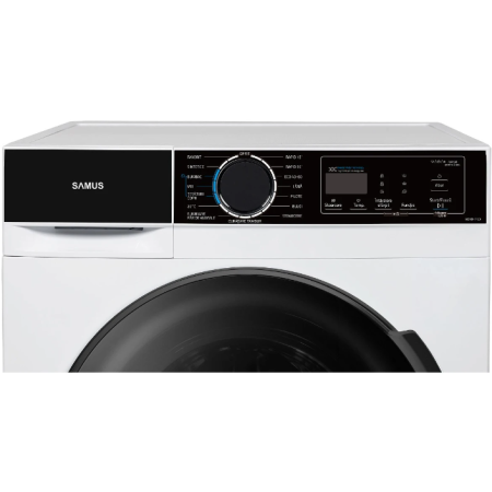 Masina de spalat rufe frontala slim Samus WSADI-7123, 7 kg, 1200 rpm, clasa A, adancime 40 cm, motor inverter, functie Abur, program Eliminare par de animale, pornire intarziata, Alb [3]