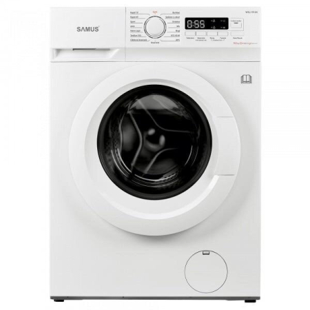 Masini de spalat rufe - Masina de spalat rufe frontala slim Samus WSLI-9144, 9 kg, 1400 rpm, clasa A, adancime 49.5 cm, motor inverter, termostat reglabil, auto-echilibrare tambur, curatare tambur, pornire intarziata, Alb