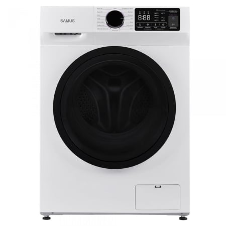 Masini de spalat rufe - Masina de spalat rufe frontala slim Samus WSNDI-7141, 7 kg, 1400 rpm, clasa A, adancime 48 cm, motor inverter, functie Abur, program tesaturi XXL, control antispuma, pornire intarziata, Alb