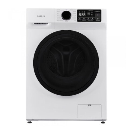 Masina de spalat rufe frontala slim Samus WSNDI-7141, 7 kg, 1400 rpm, clasa A, adancime 48 cm, motor inverter, functie Abur, program tesaturi XXL, control antispuma, pornire intarziata, Alb [2]
