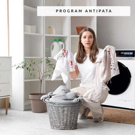 Masina de spalat rufe Samus WSDMAI-8145A30, 8 kg, 14 programe, Motor Inverter, Display LED color, Programator electronic, Clasa energetica A(-30%), Antipata, Extra-clatire, Extra-putere, Alb [9]
