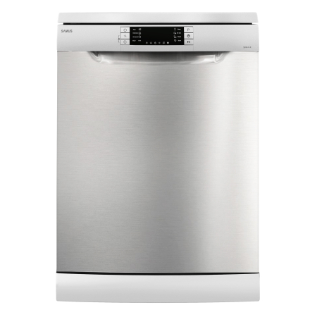 Masini de spalat vase - Masina de spalat vase Samus SDX614.8, 14 seturi, Latime 60 cm, 8 programe, Clasa energetica E, Afisaj electronic, Pornire intarziata, Sertar pt tacamuri Inox/Argintiu
