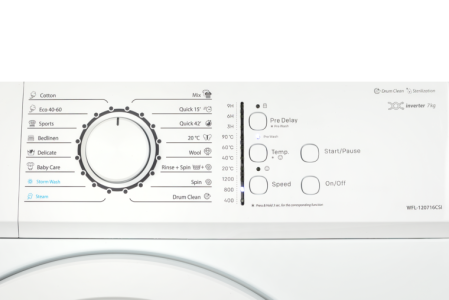 Mașină de spălat VIVAX WFL-120716CSI, 7 kg, 1200 RPM, Motor Inverter, Clasa A, Eco, Program scurt 15', Program Lână, Temperatura reglabila, Functie abur, Drum Clean Sterilization, 16 programe, Alb [7]