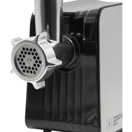 Masina de tocat carne, electrica, Samus SMT-2200X, 1 viteza, functie Reverse, 1.8 kg/min, 2200 W, argintiu + negru, accesoriu suc rosii, accesoriu carnati [6]