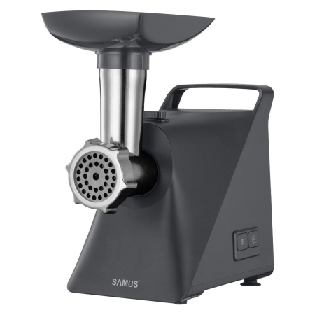 Masini de tocat - Masina de tocat Samus SMT-1215GRAY, 1200 W, 1 viteza + reverse, Accesorii pentru carnati si kibbe, Negru