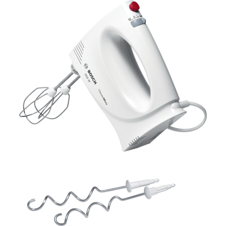 Mixer de mana Bosch MFQ3030, 350W, 4 trepte de viteza+tubo, Accesorii: 2 spirale, 2 teluri [0]