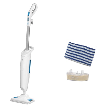 Aspiratoare - Mop cu abur ROWENTA Steam Power RY6537WI, 1200W, 0.6L, filtru anticalcar, 3 setari de reglaj al aburului, Alb/Albastru
