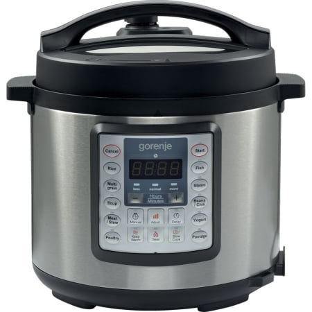Multicookere - Multicooker Gorenje MC6MBK, 1000 W, 6l, 15 programe, Program de gatit sub presiune, Argintiu